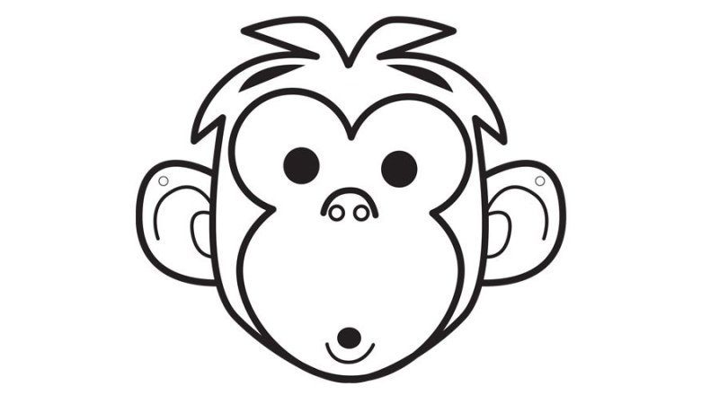 Маска обезьяны раскраска