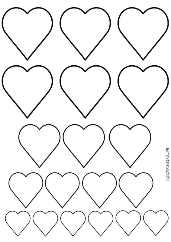 Трафареты сердечек для вырезания из бумаги