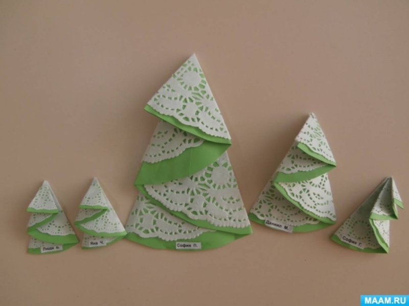 Елочка из круглых салфеток