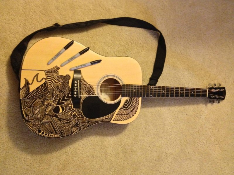 Акустическая гитара рисунок