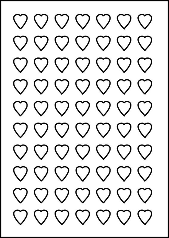 Маленькие сердечки распечатать