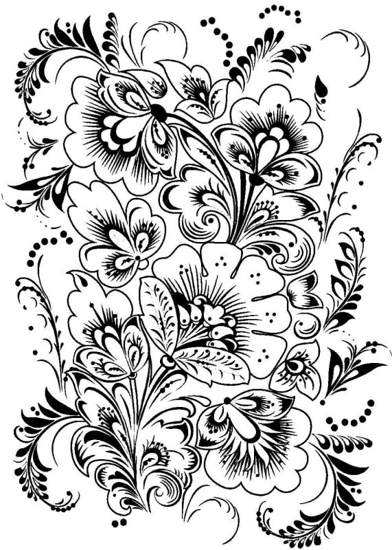 Хохлома роспись трафареты