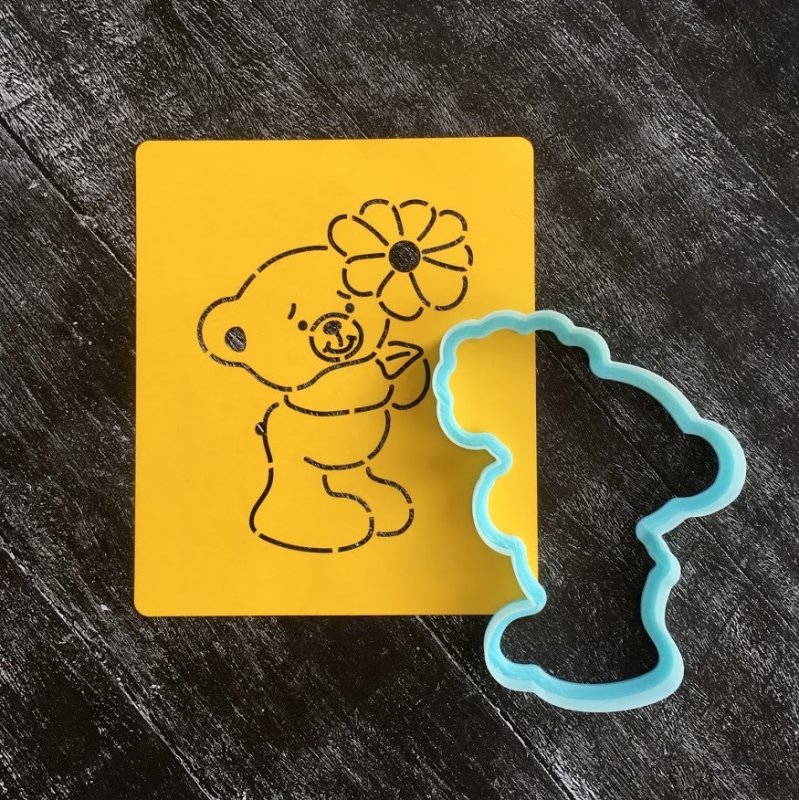 Мишка Тедди трафарет для пряников