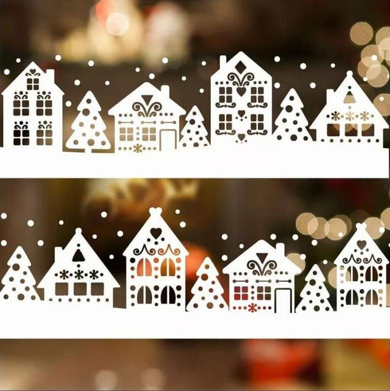 Новогодние домики на окна