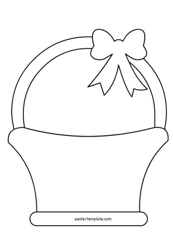 Пасхальная корзина трафарет для вырезания