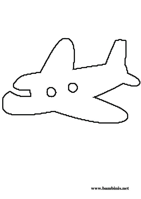 Трафарет самолёта для вырезания из бумаги