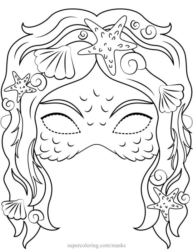 Маскарадная маска раскраска