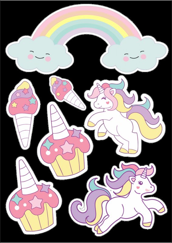 Трафарет единорога для торта