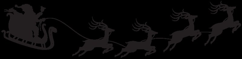 Силуэт оленей с санями