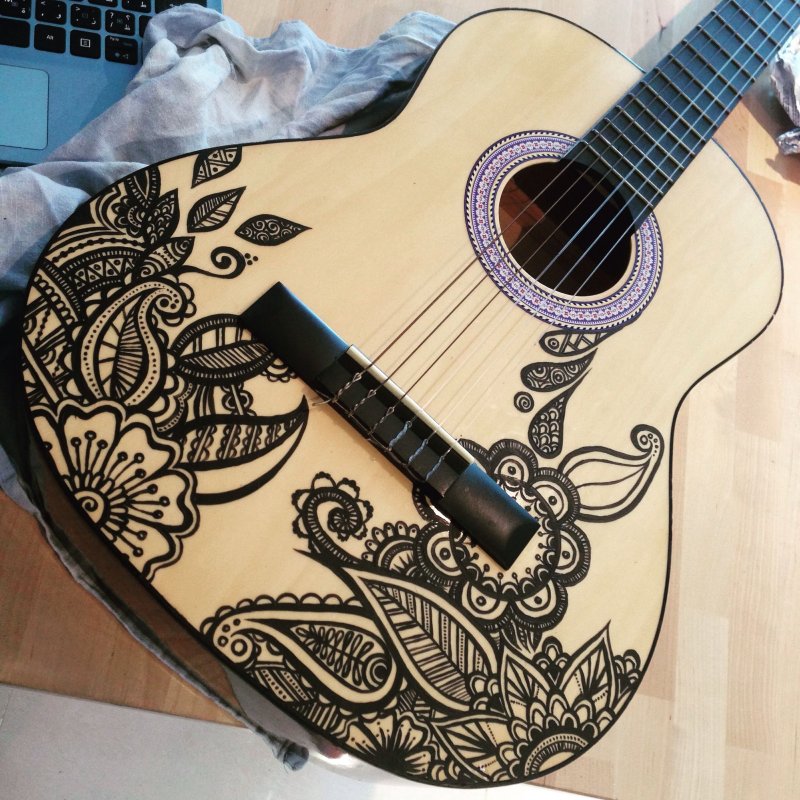 Разрисованные акустические гитары