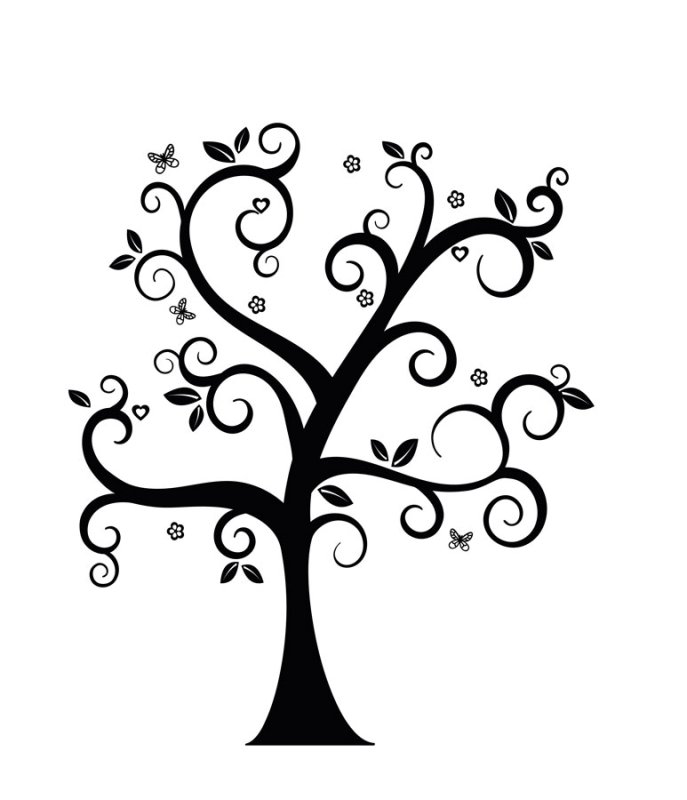 Трафарет дерево для панно