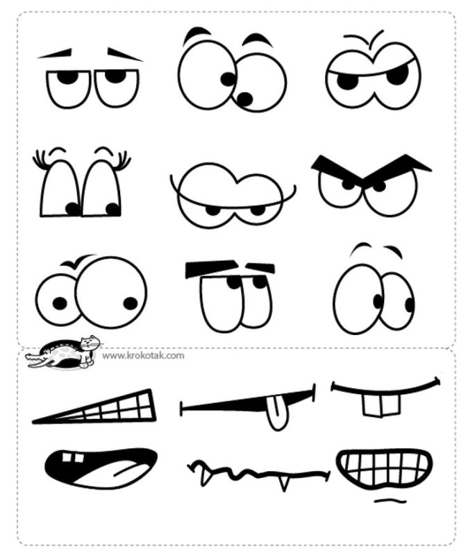 Трафареты глаз для поделок