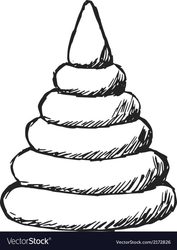 Рисунок пирамидки для раскрашивания