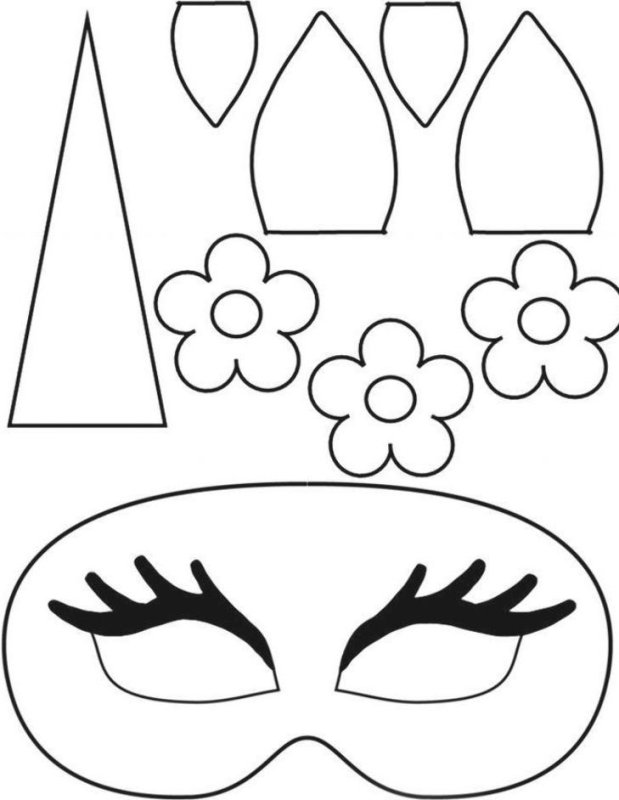 Трафареты карнавальных масок для лица