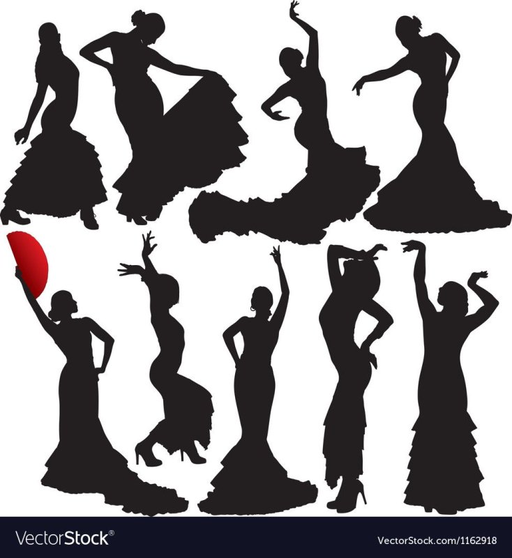 Испанский танец силуэт