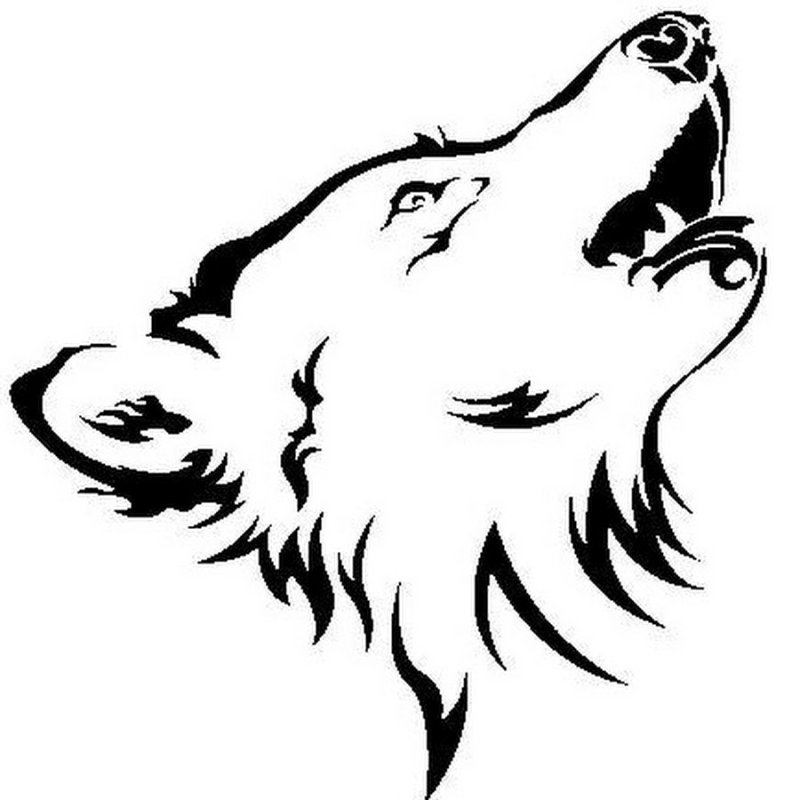 Трафарет морды волка
