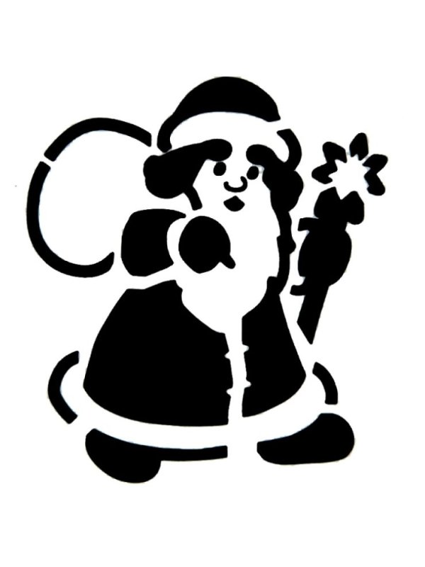 Трафарет дед Мороз для техники брызги