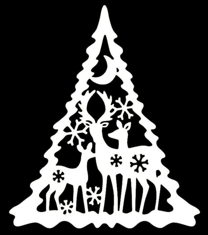 Новогодние украшения на окна елка