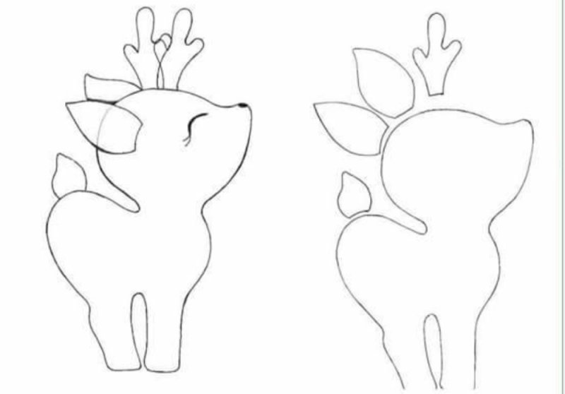 Шаблон новогоднего оленя из фетра