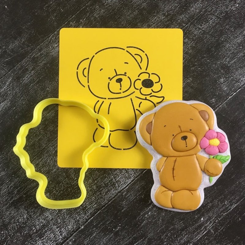 Трафарет мишка для пряников