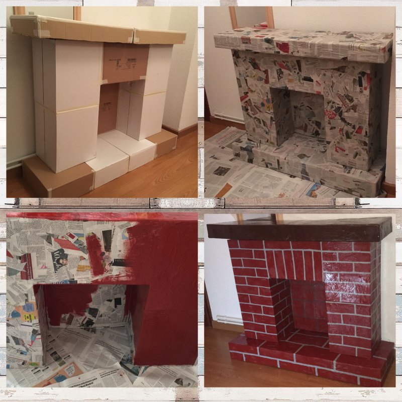 Камин из картона своими