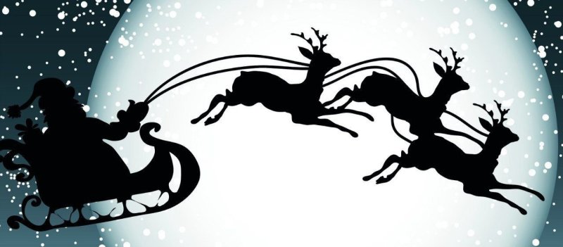 Дед Мороз с оленями