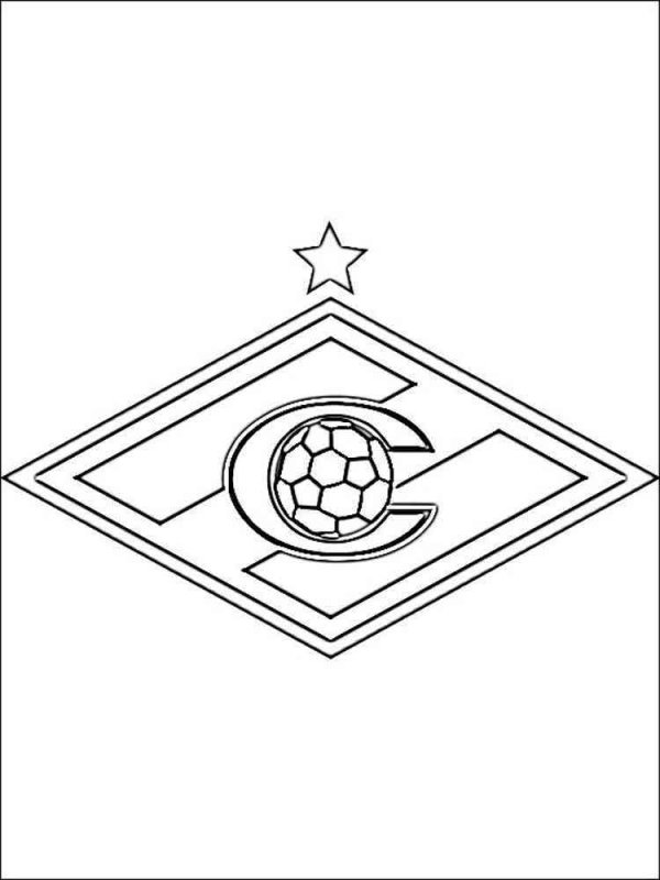 Эмблема Спартака футбольный клуб раскраска