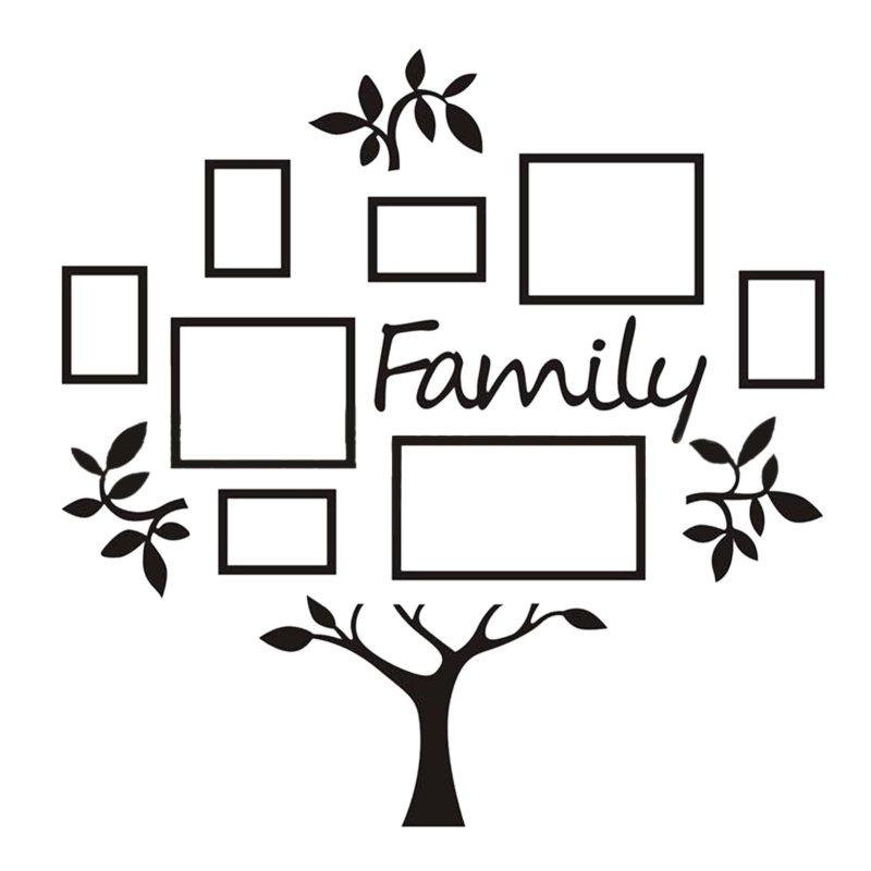 Трафареты на стену дерево с фоторамками