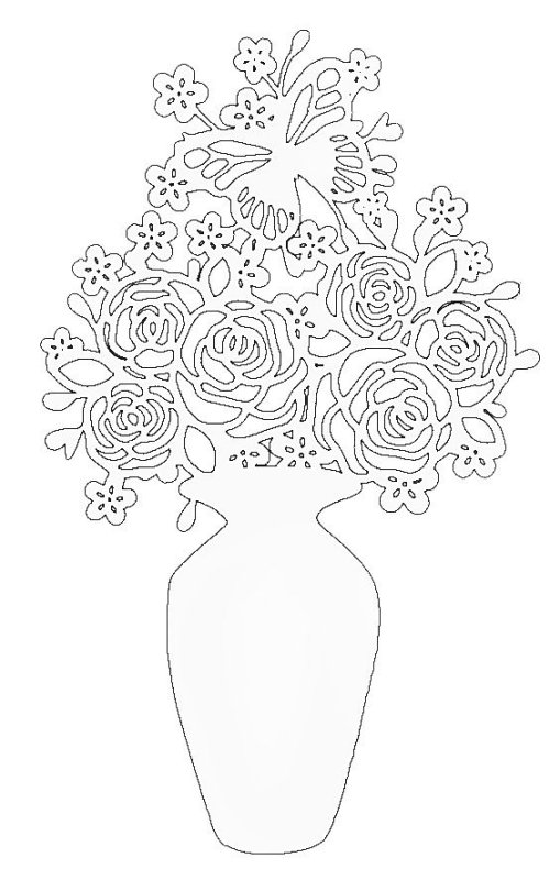 Трафарет ваза с цветами