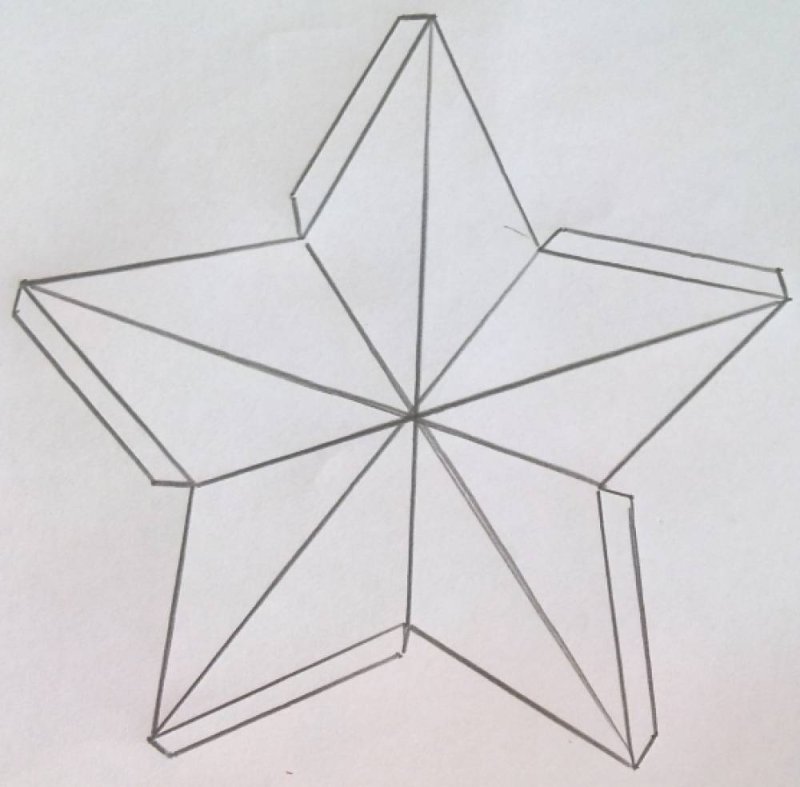 Трафарет объемной звезды