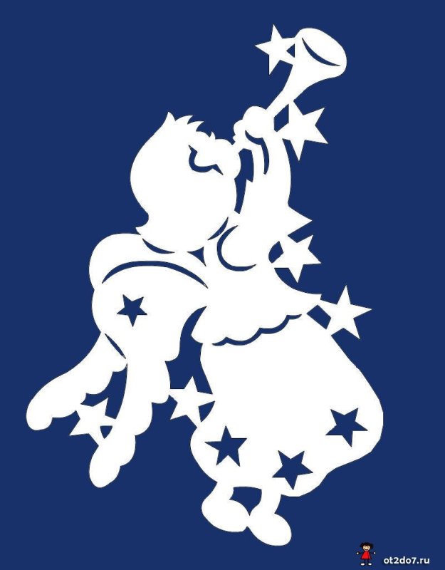 Ангелочки на окна трафареты