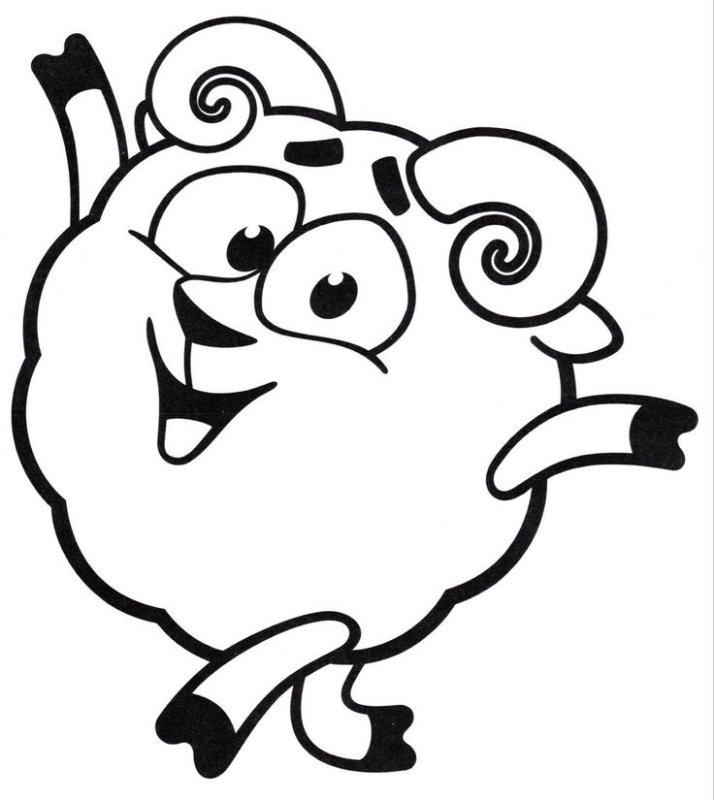 Бараш из смешариков раскраска