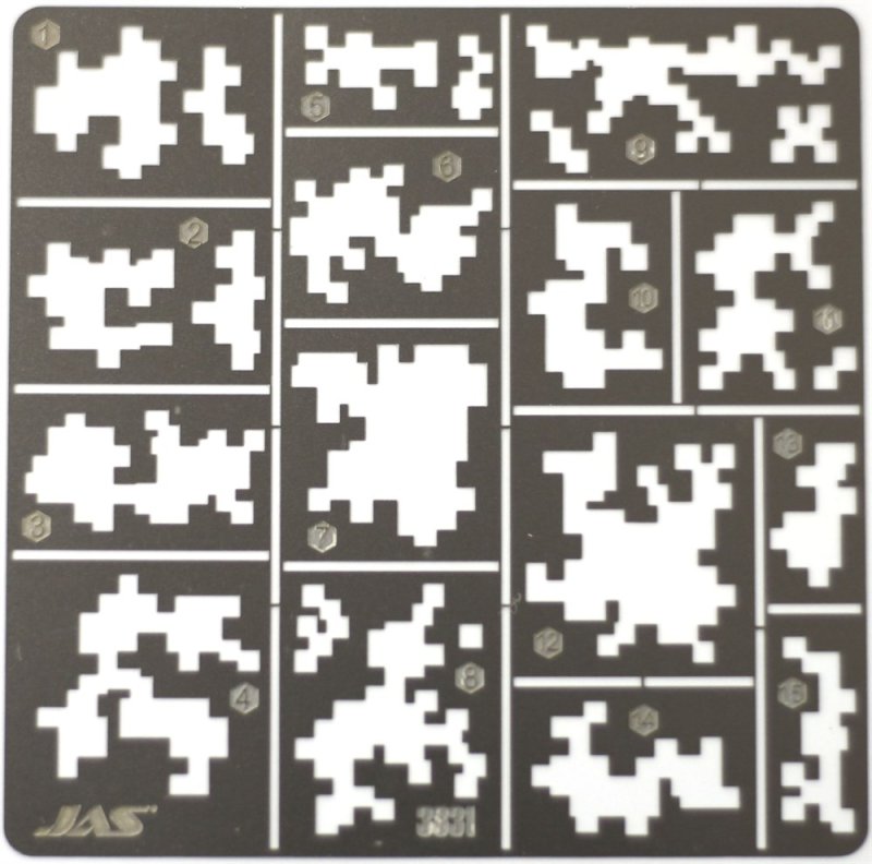 3832 Трафарет сотовый цифровой камуфляж Jas