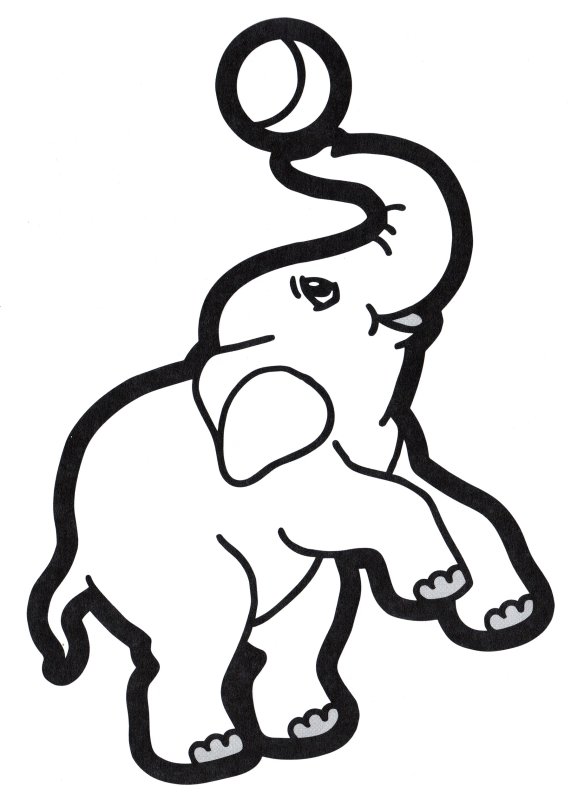 Слон раскраска