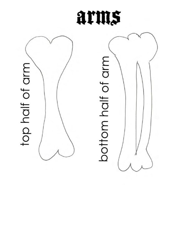 Трафарет косточки для костюма Кощей