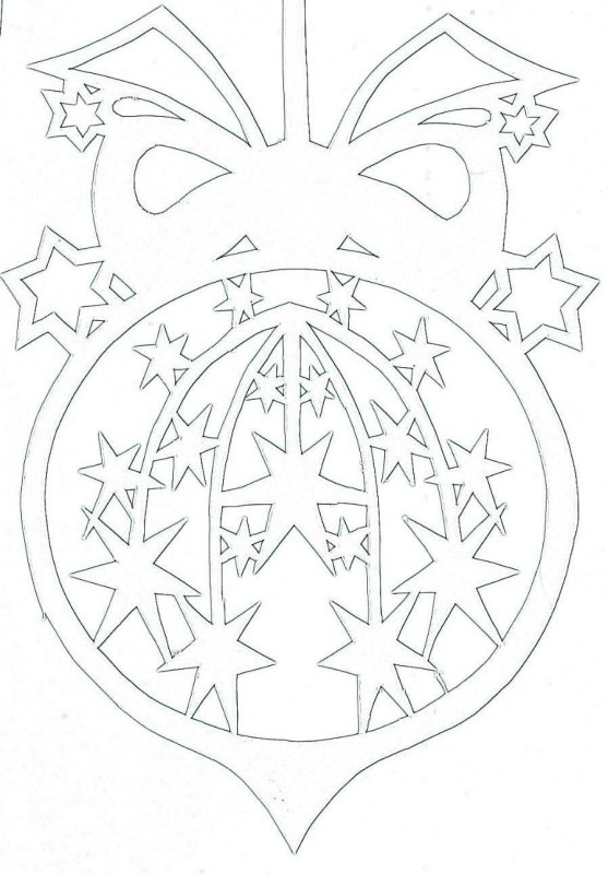 Вытынанки новогодние шары