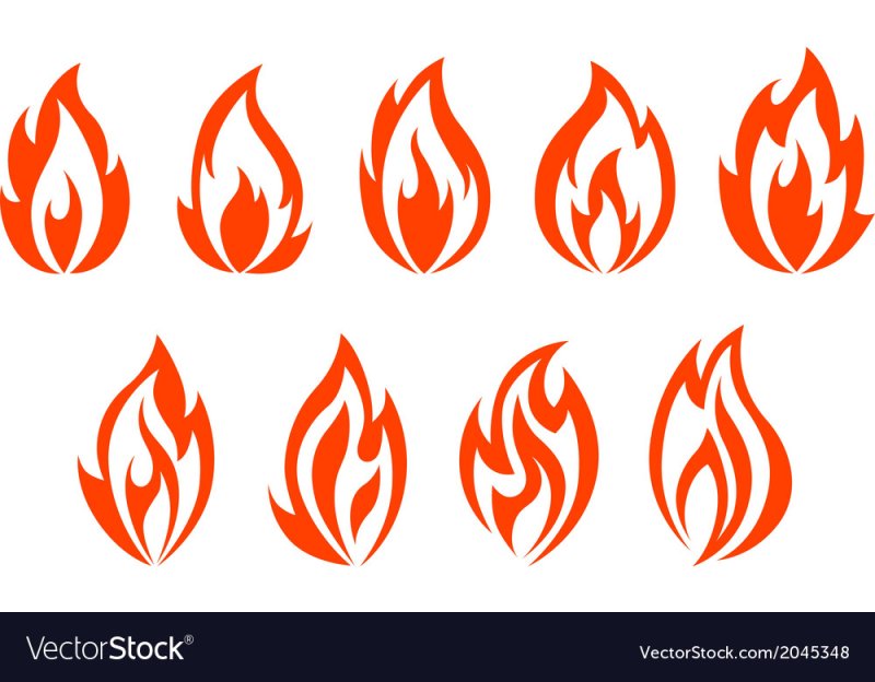 Трафарет пламя огня для вырезания