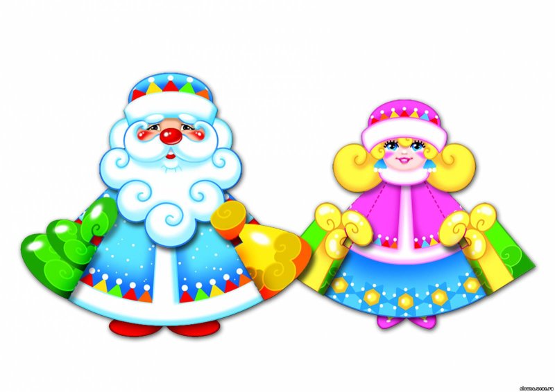 Лицо Деда Мороза и Снегурочки для поделок