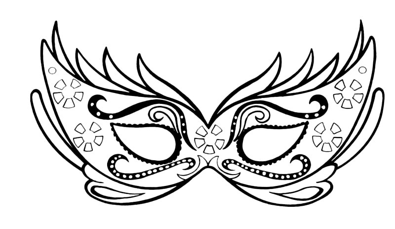 Карнавальная маска трафарет