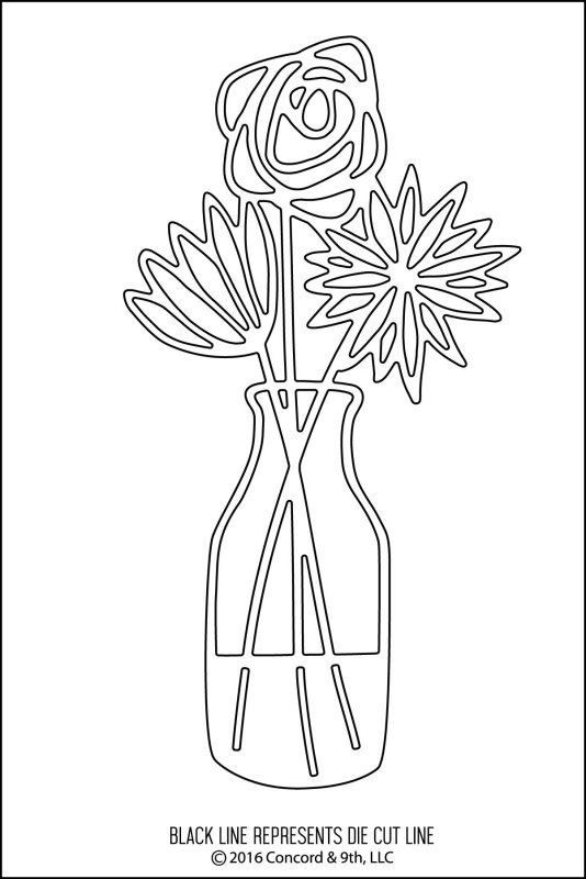Трафарет ваза для цветов
