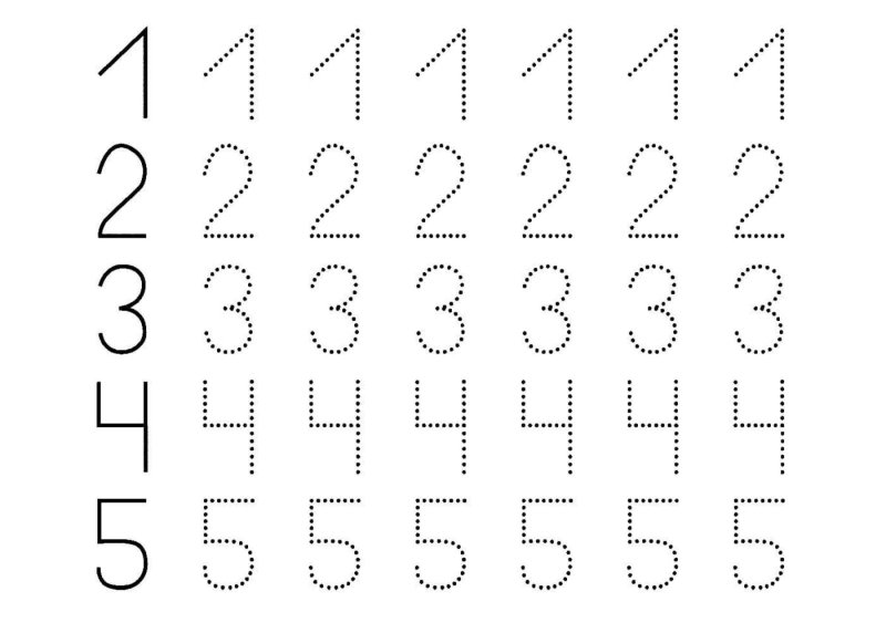 Прописи цифр 1.2.3 для дошкольников