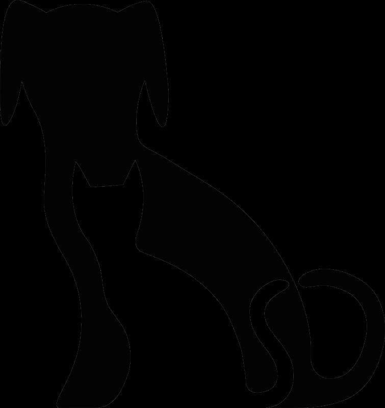 Силуэт кошки и собаки