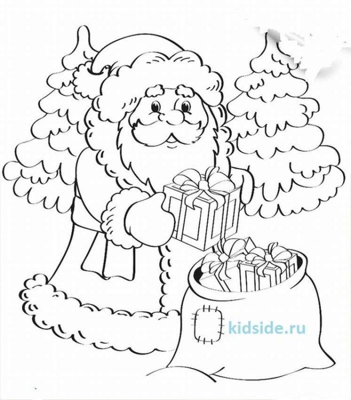Раскраска Новогодняя для детей