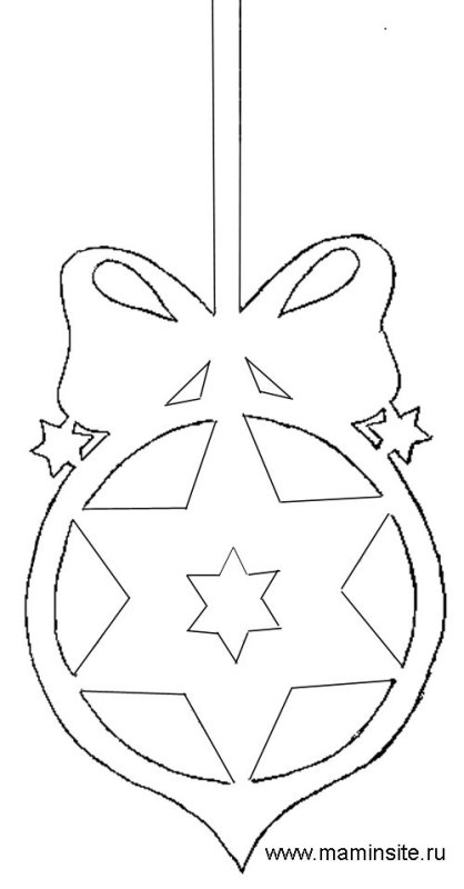 Трафареты новогодних шаров на окна