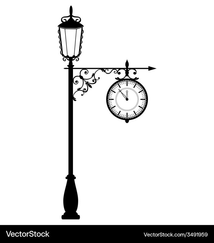 Фонарный столб с часами