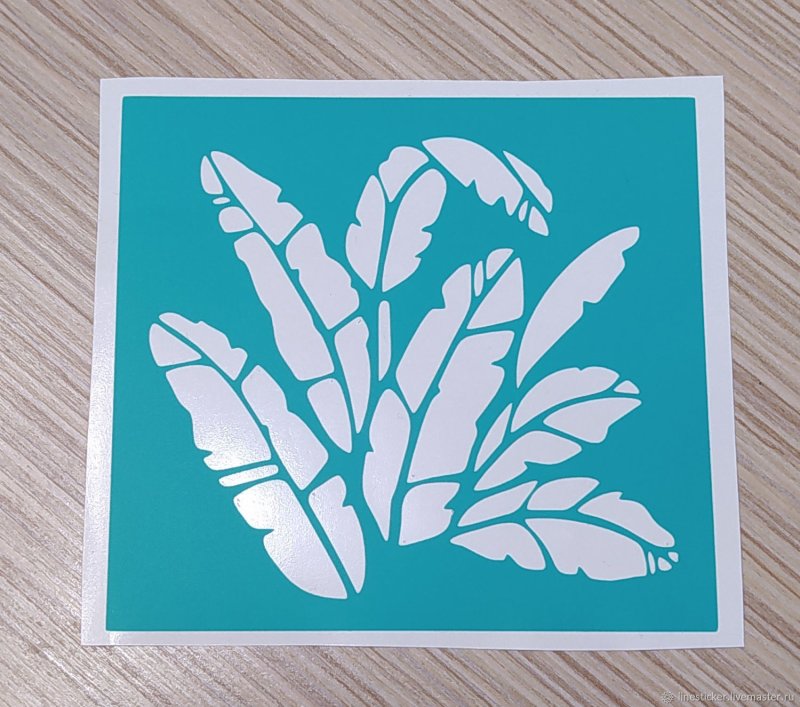 Тропические листья трафареты для стен