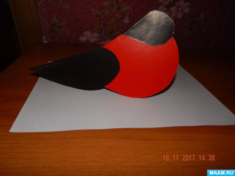 Снегирь из бумаги