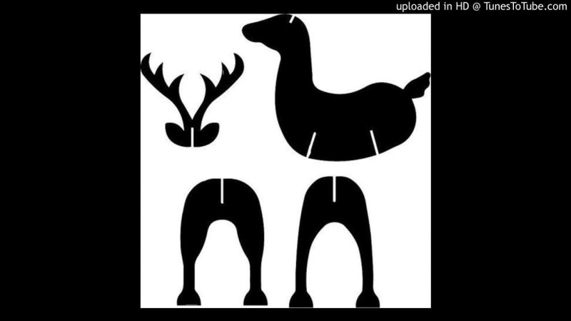 Трафарет оленя для вырезания из картона большой