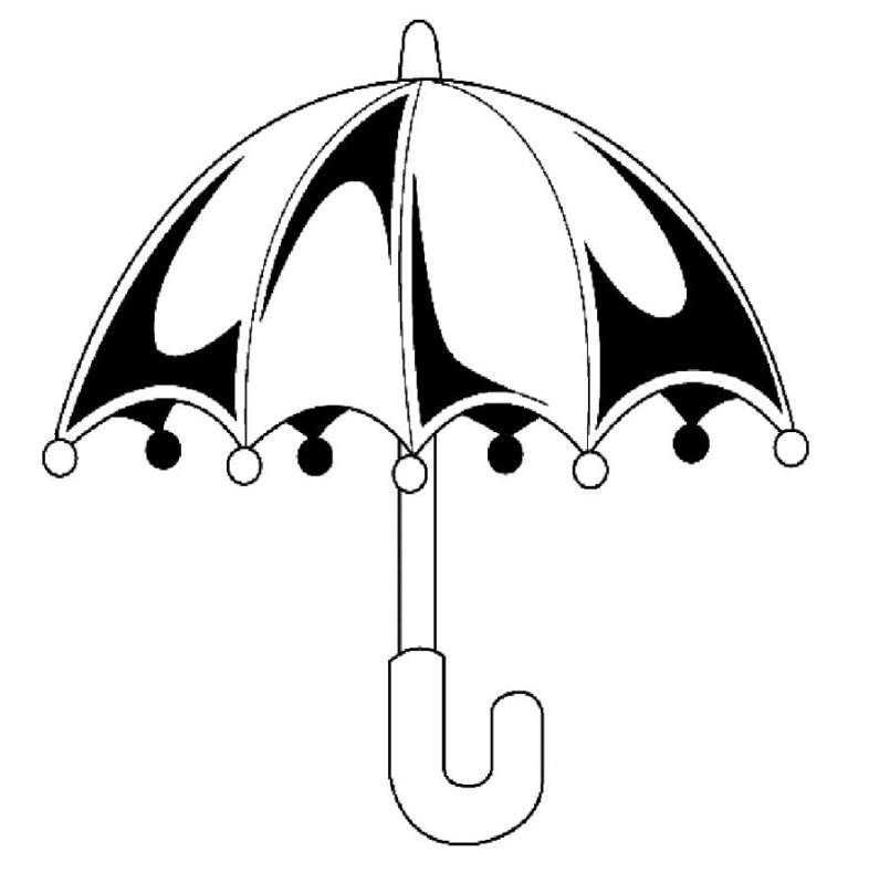 Трафарет зонтика для вырезания