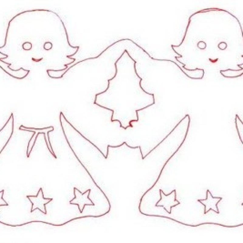 Трафарет ангела для гирлянды